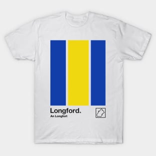 County Longford, Ireland - Retro Style Minimalist Poster Design T-Shirt